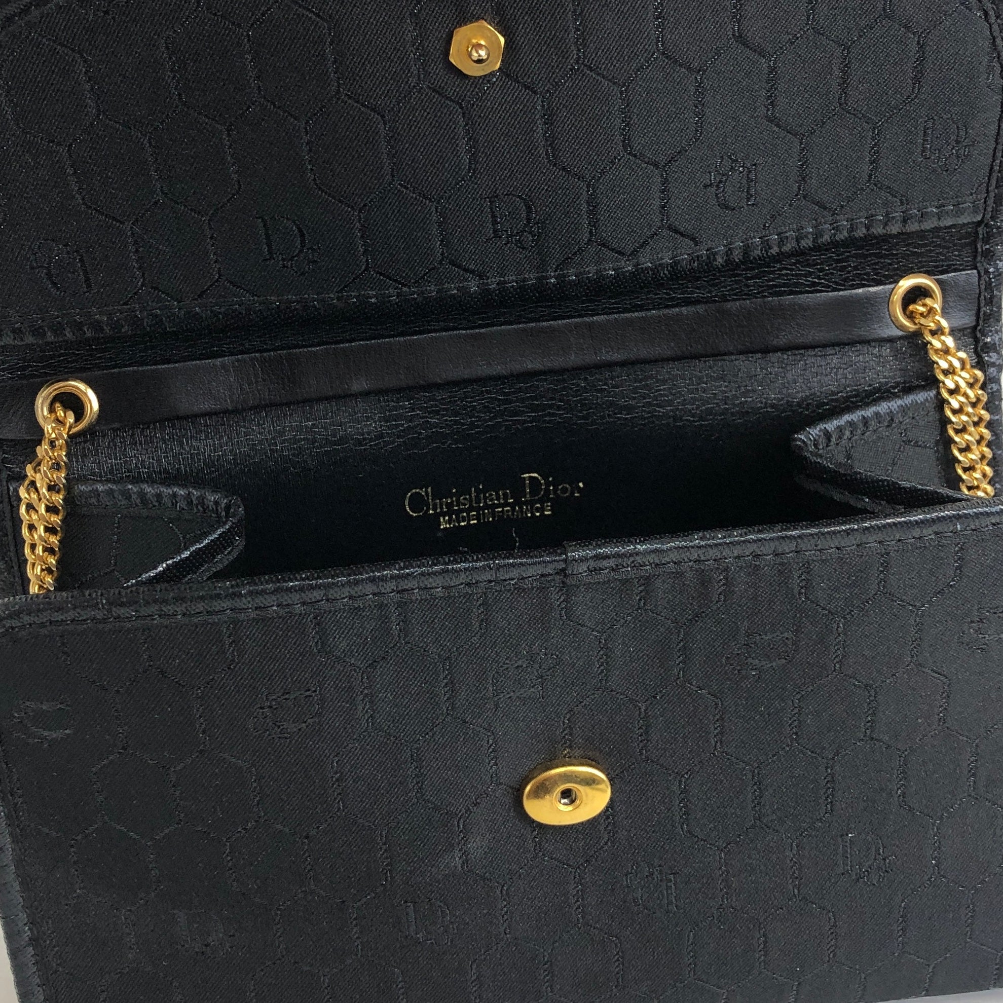 Christian Dior Honeycomb Pattern Canvas Chain Shoulder bag