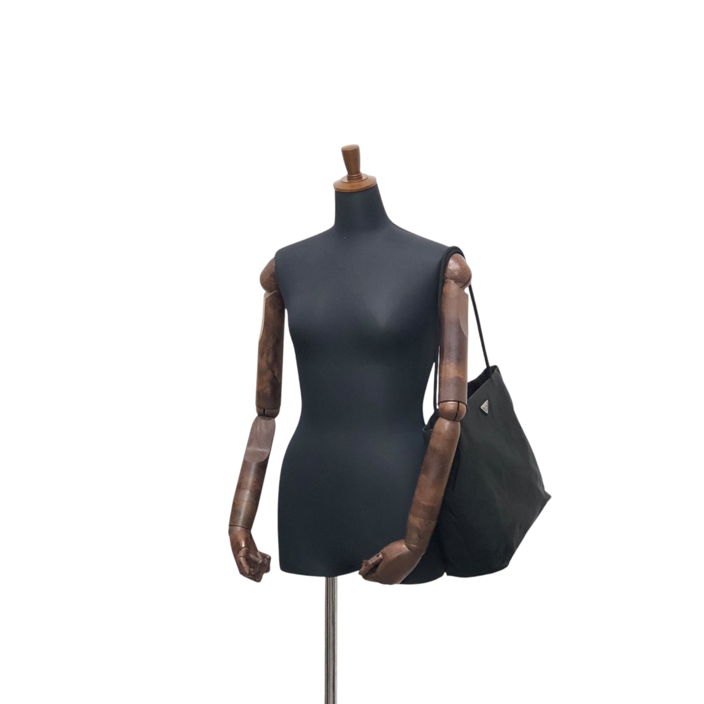 PRADA Triangle Logo Totebag Black Vintage hidgup