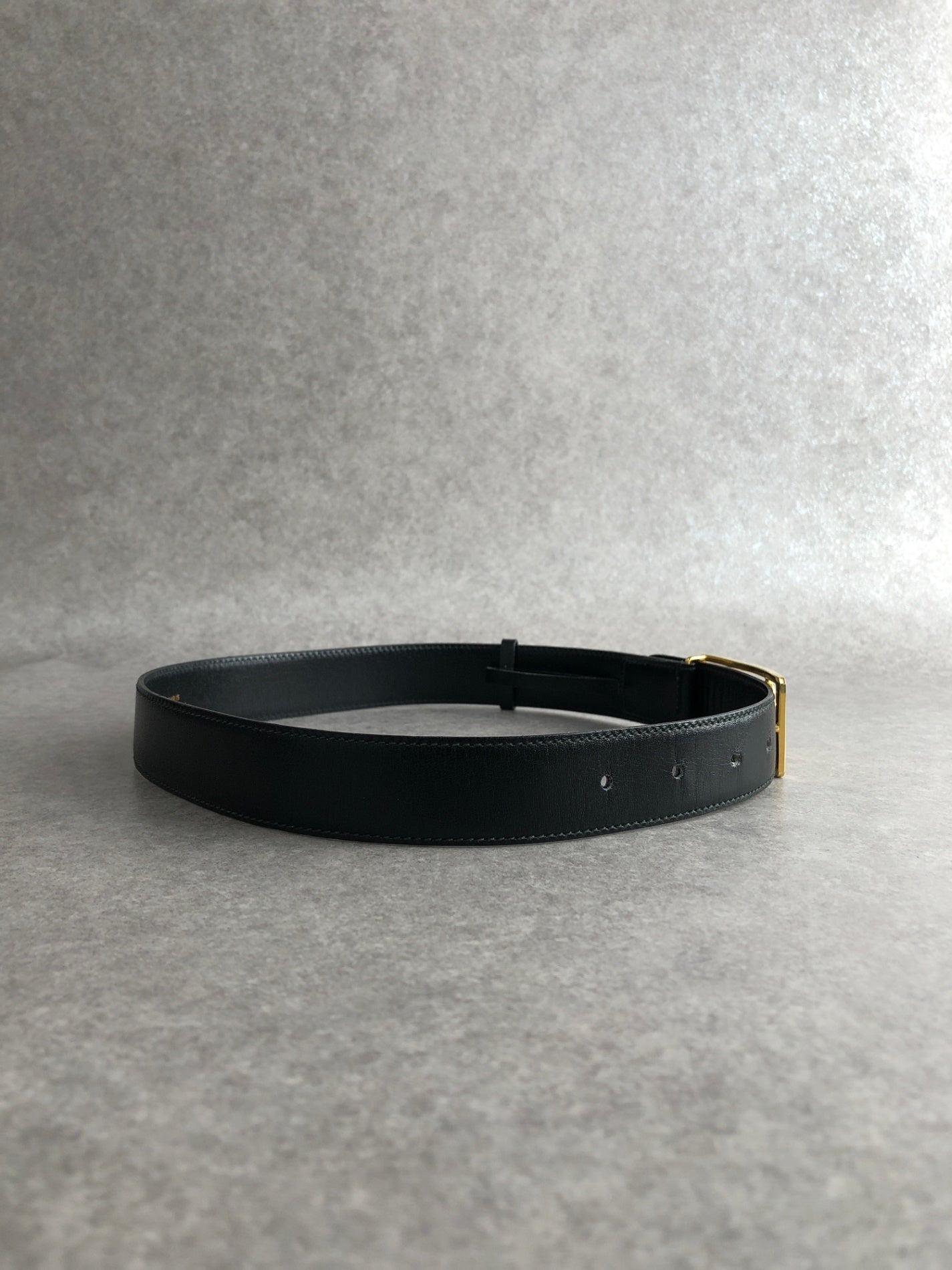 CELINE Horse Carriage Belt Black Vintage 4tryf3