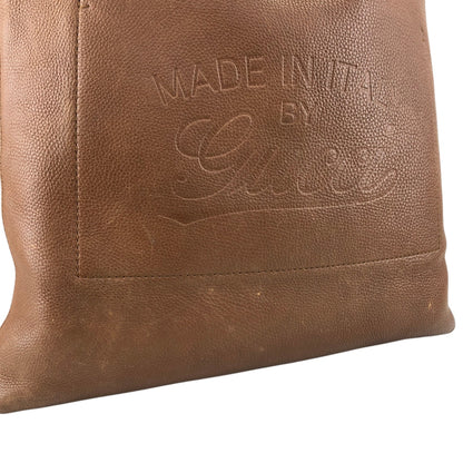 GUCCI Logo Embossed Totebag Brown Vintage 7tbu4m