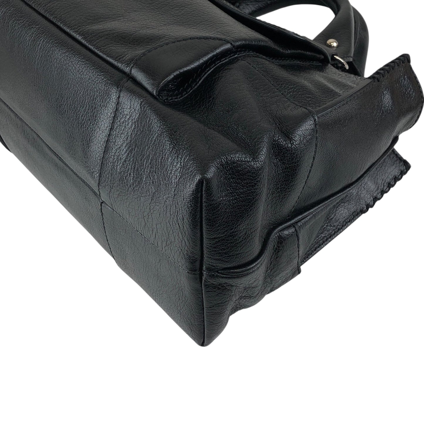 CELINE Horse Carriage Handbag Black Vintage ye36tf