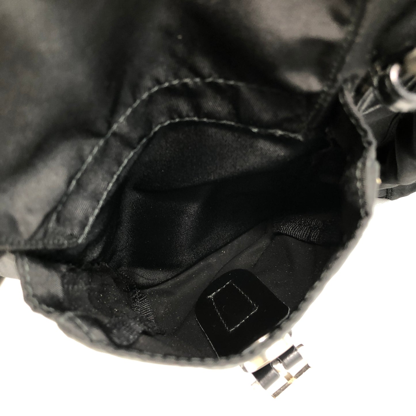 PRADA Triangle Logo Double Pocket Backpack Black Vintage hbs63x