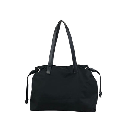 PRADA Tessuto Triangle Logo Double Pocket Totebag Black Vintage bdfpbe
