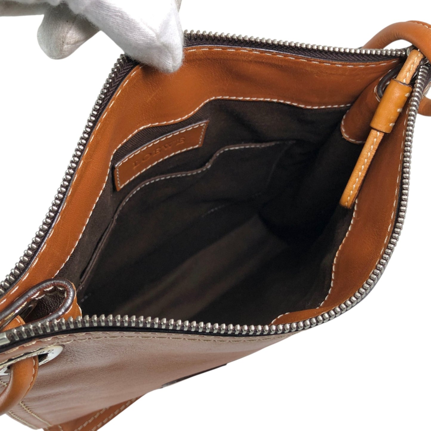 LOEWE Anagram Logo Shoulder bag Brown Vintage zn7dze