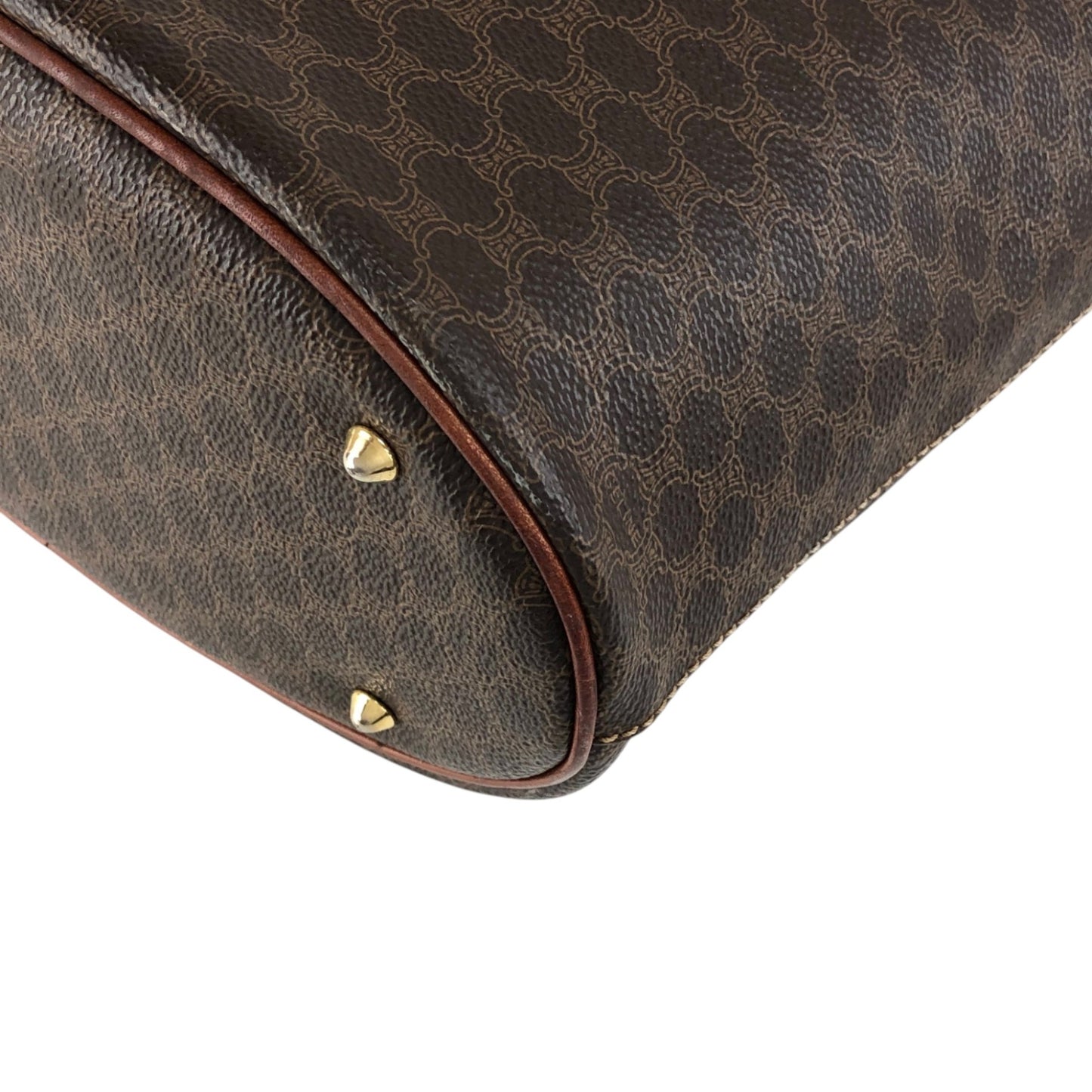 CELINE Macadam Blason Handbag Totebag Brown Vintage rfx5gg