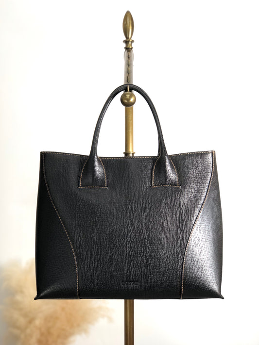 LOEWE Logo Embossed Totebag Black Vintage 5gfxms