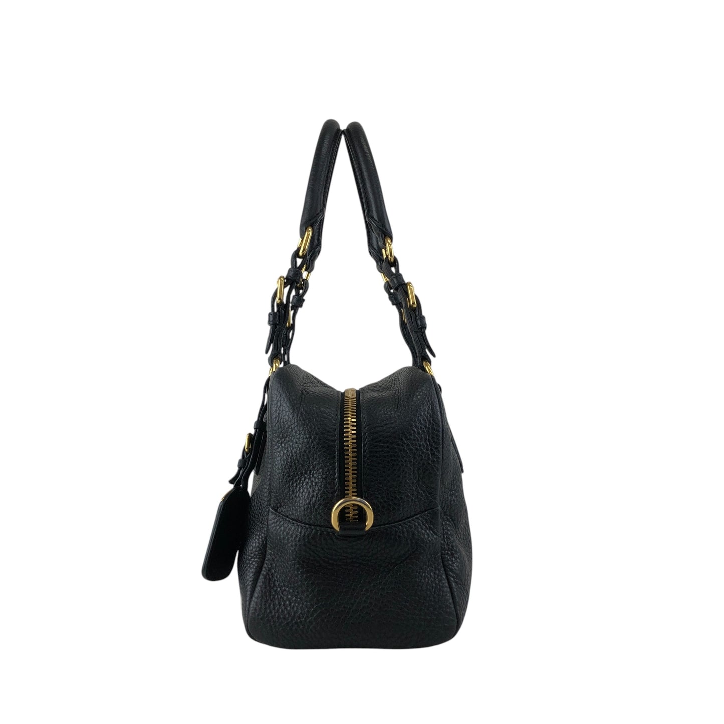 PRADA Logo Handbag Black Vintage nn2dx6