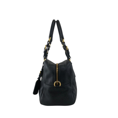 PRADA Logo Handbag Black Vintage nn2dx6