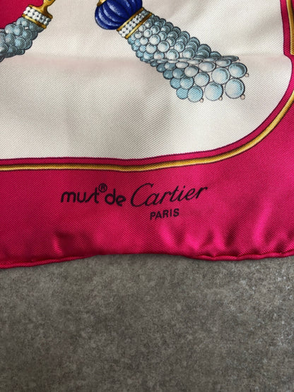 Cartier SILK Scarf Pink Vintage pnjugn