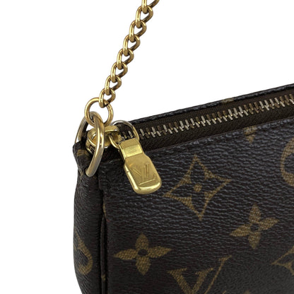 LOUIS VUITTON Monogram Small Handbag Brown M58009 Vintage 85sgud