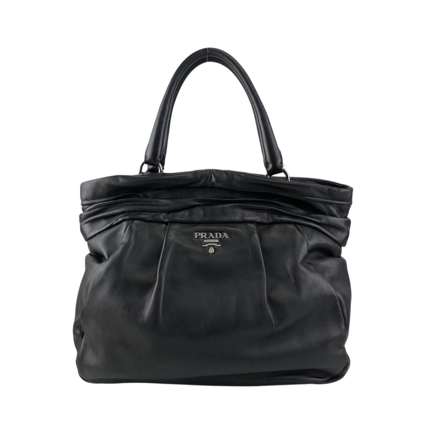 PRADA Logo Handbag Black Vintage bkzmzt