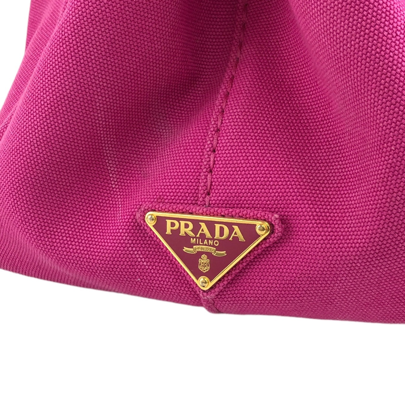 PRADA Canapa Logo Canvas Handbag Pink Vintage tutc24