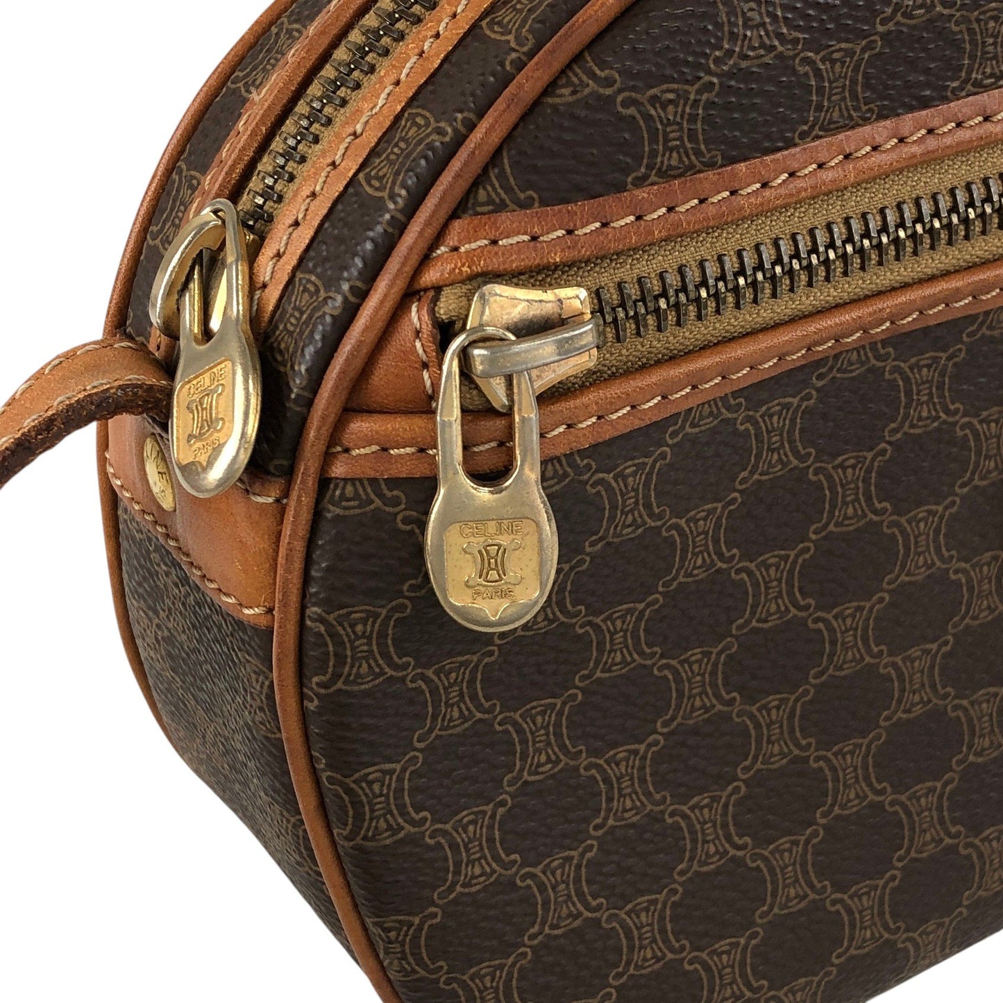CELINE Macadam Blason Shoulder bag Brown Vintage 6vn8af