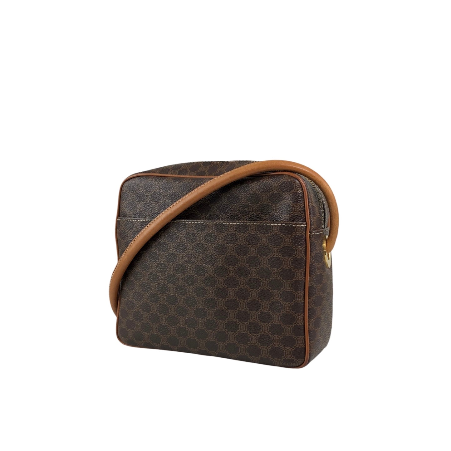 CELINE Macadam Shoulder bag Brown Vintage 6yth7d