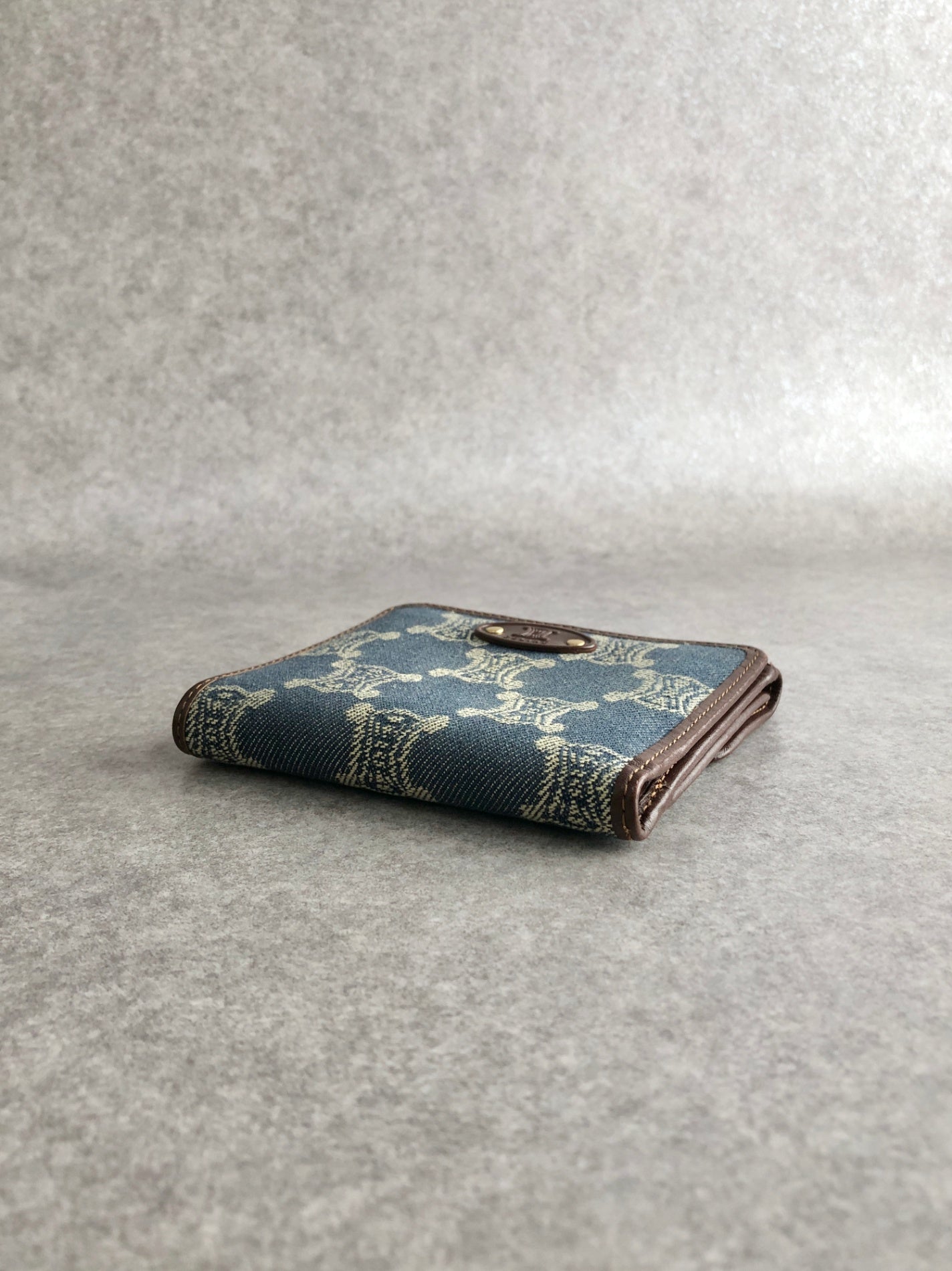 CELINE Paris Macadam Folded Wallet Indigo Vintage y56tva