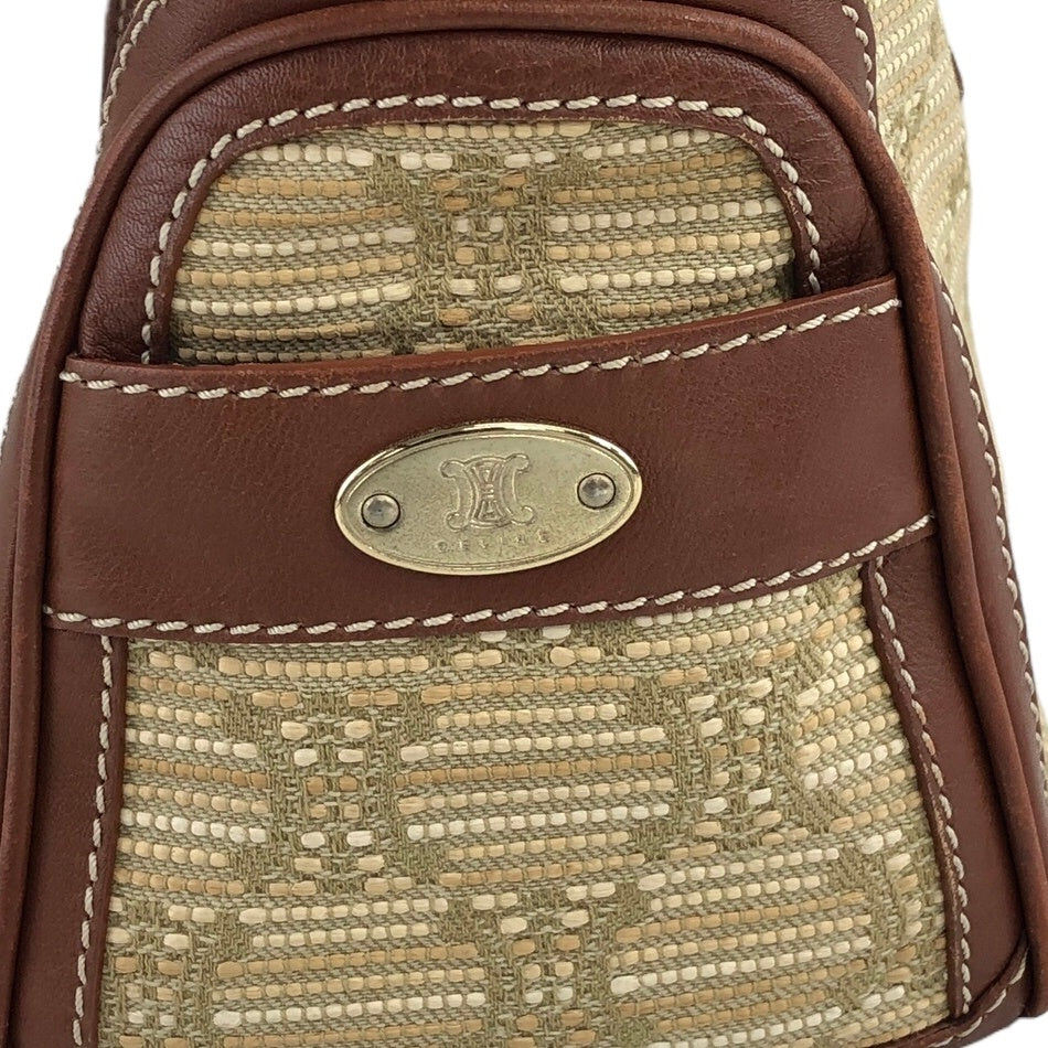 CELINE Blason Handbag Beige Vintage k5pnxb
