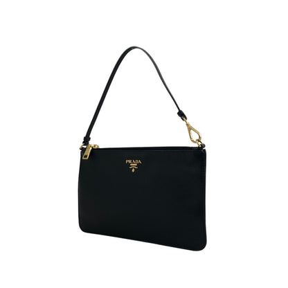 PRADA Logo Small Handbag Black Vintage ce7ved