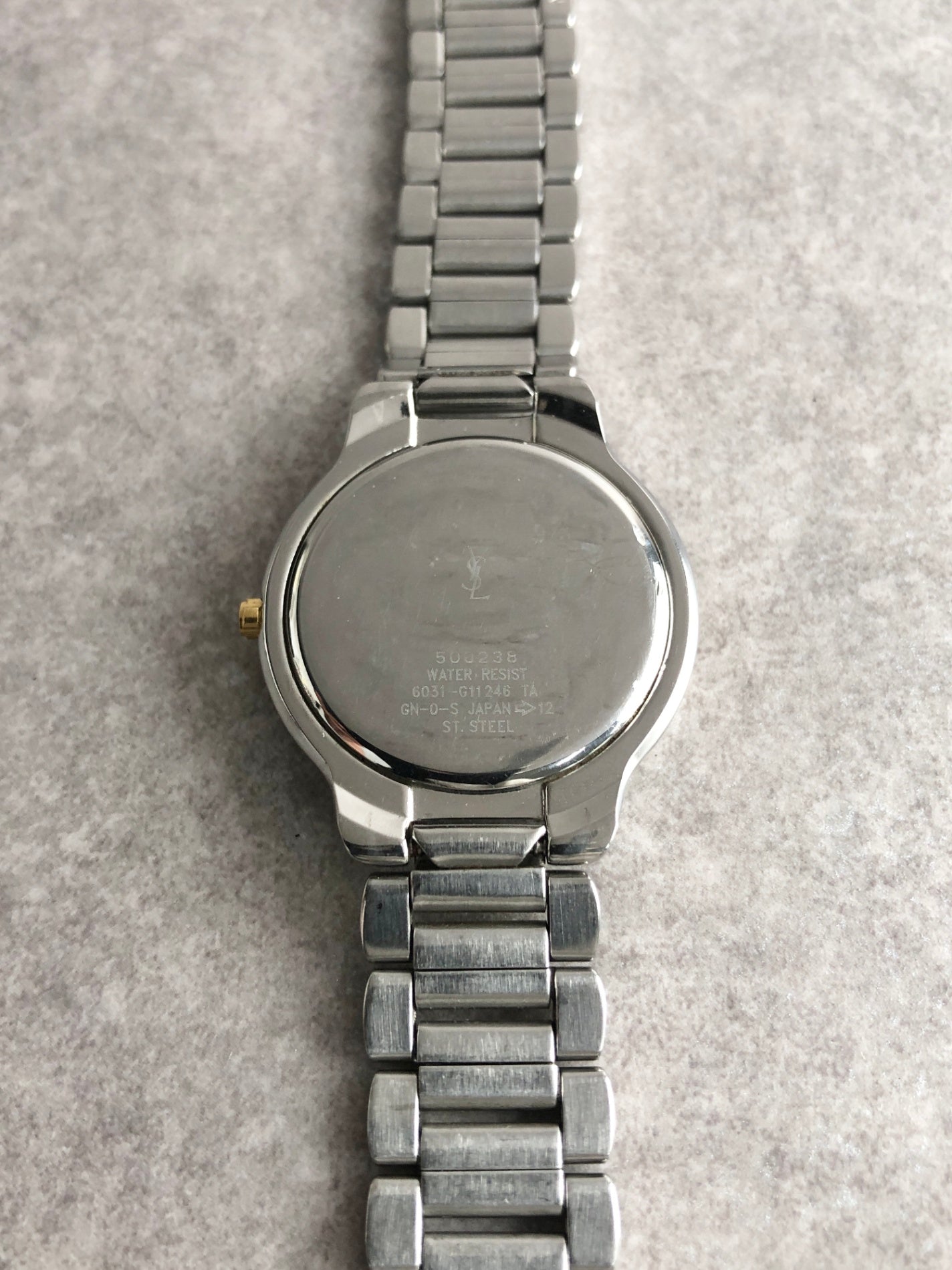 Yves Saint Laurent YSL Logo Watch Silver Vintage c6vtx8