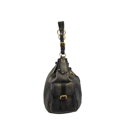 PRADA Logo Side Pocket Two-way Handbag Shoulder bag Bronze Vintage fiftw3
