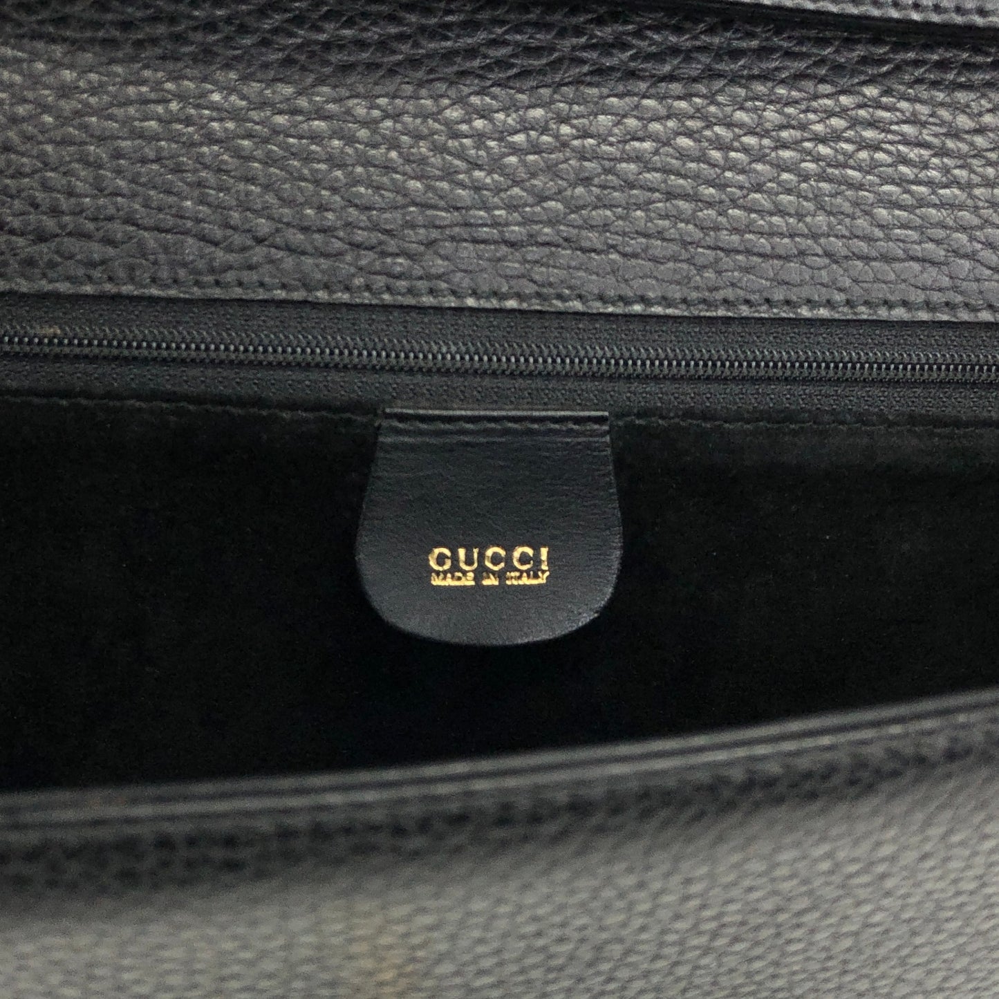 GUCCI Front Buckle Shoulder bag Black Vintage zbczdz