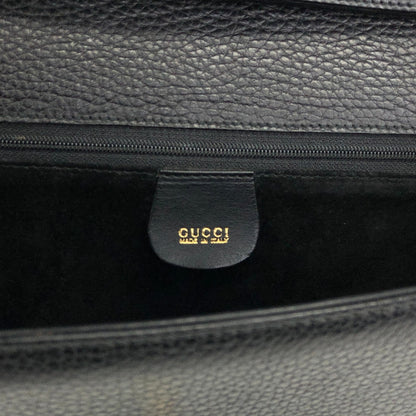 GUCCI Front Buckle Shoulder bag Black Vintage zbczdz
