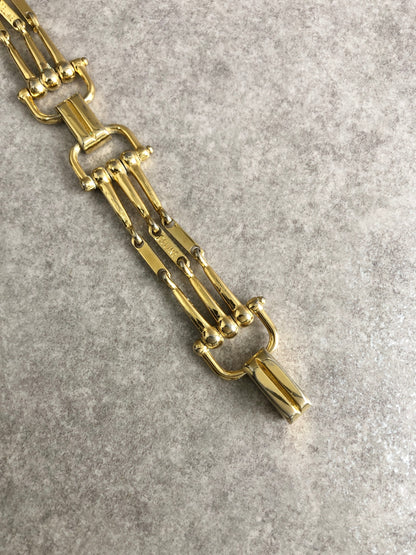 CELINE Horse Bit Bracelet Gold Vintage vyxeaa