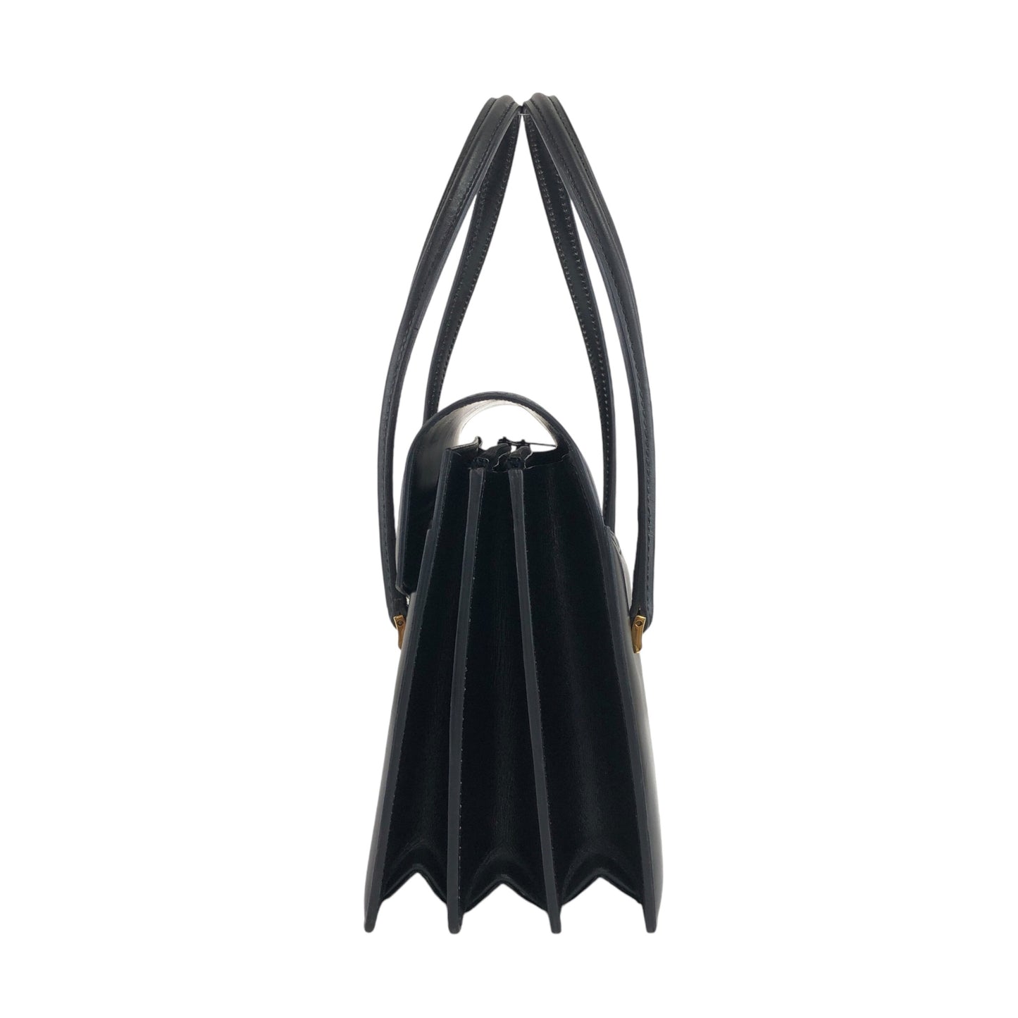 CELINE Metal Closure Handbag Black Vintage rchsfc