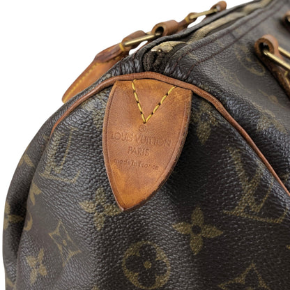 LOUIS VUITTON Monogram Small Boston bag Handbag Brown Vintage v6mtpu