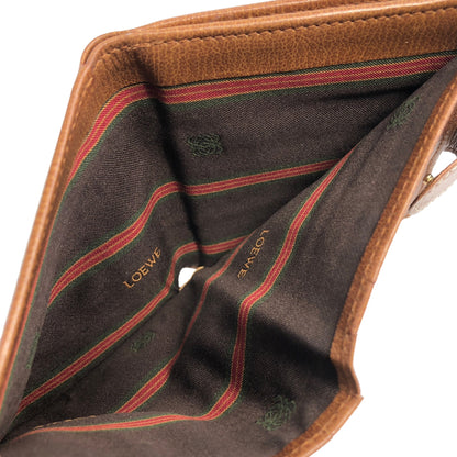 LOEWE Velazquez 皮革折疊錢包 棕色 復古 gmwjwm 