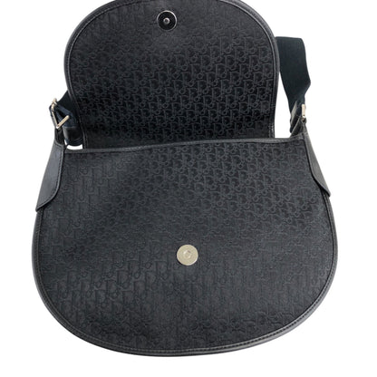 Christian Dior Logo Street Chic Round Shoulder bag Black Vintage 2uh3b5