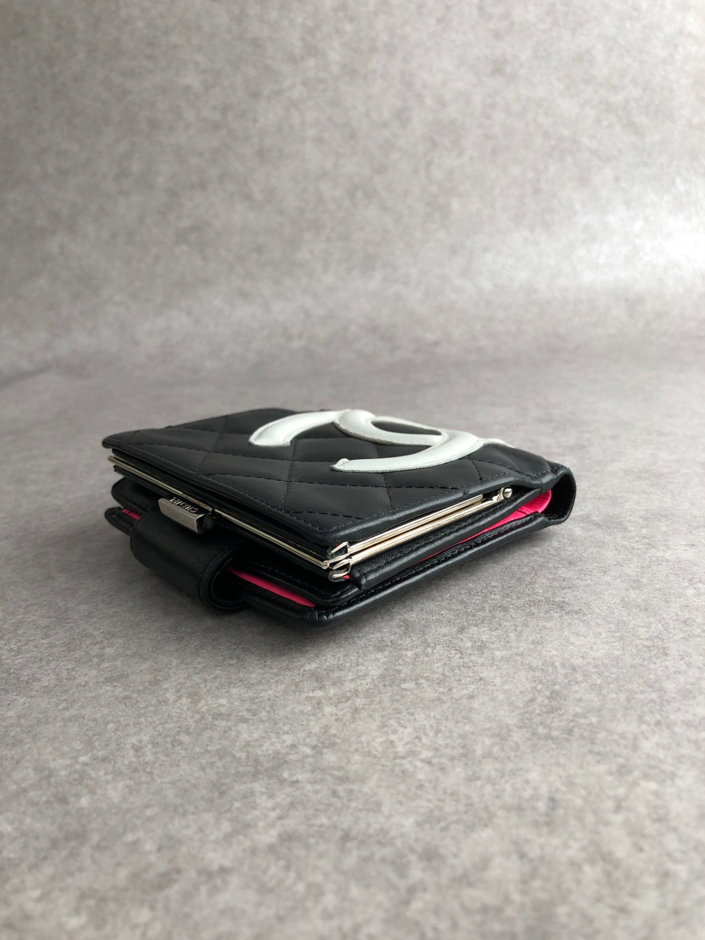 CHANEL Coco Mark Folded Wallet Black Vintage bggtt6