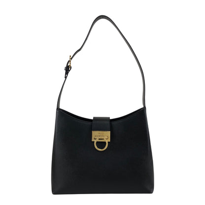 Salvatore Ferragamo Gancini Shoulder bag Black Vintage vn6tps
