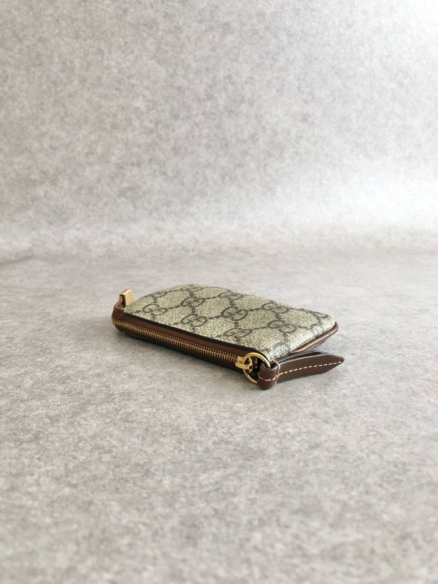 GUCCI GG Canvas Coin Purse Beige Vintage m54bjw