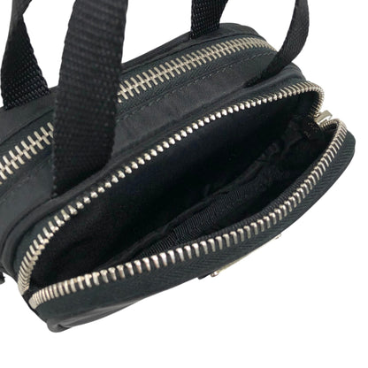 PRADA Tessuto Triangle Logo Small Handbag Pouch Black 1N1346 Vintage ntidxe