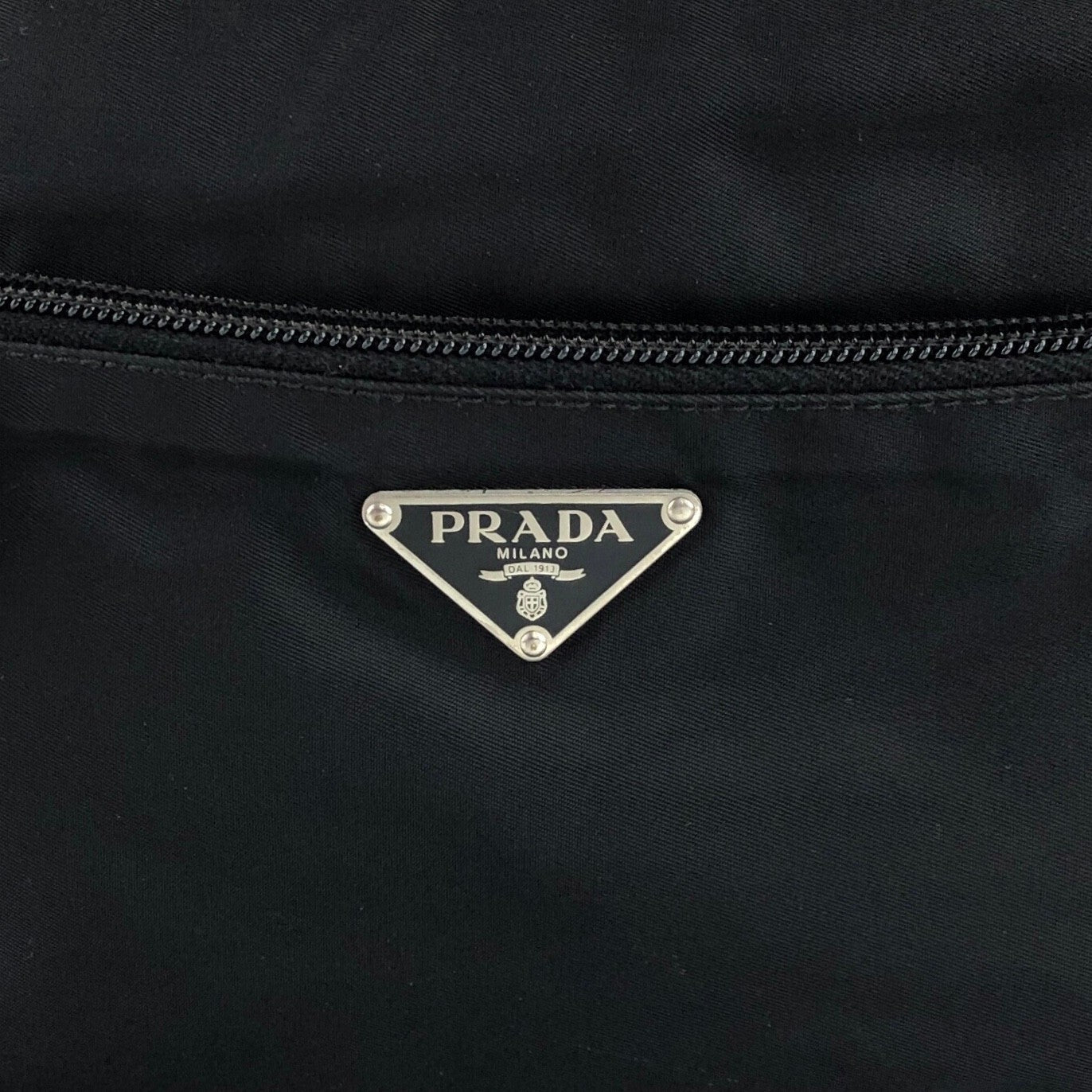PRADA Tessuto Triangle Logo Shoulder bag Black Vintage rjf7np