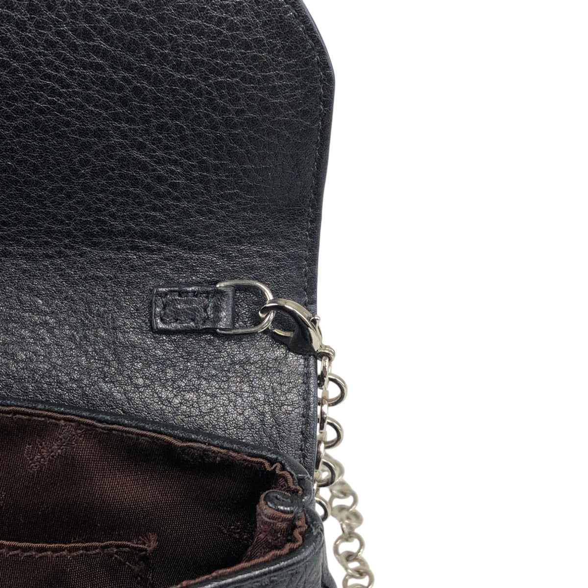 Salvatore Ferragamo Gancini Chain Shoulder bag Black Vintage sj8amk