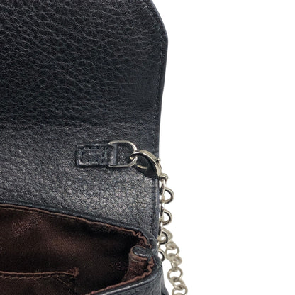Salvatore Ferragamo Gancini Chain Shoulder bag Black Vintage sj8amk