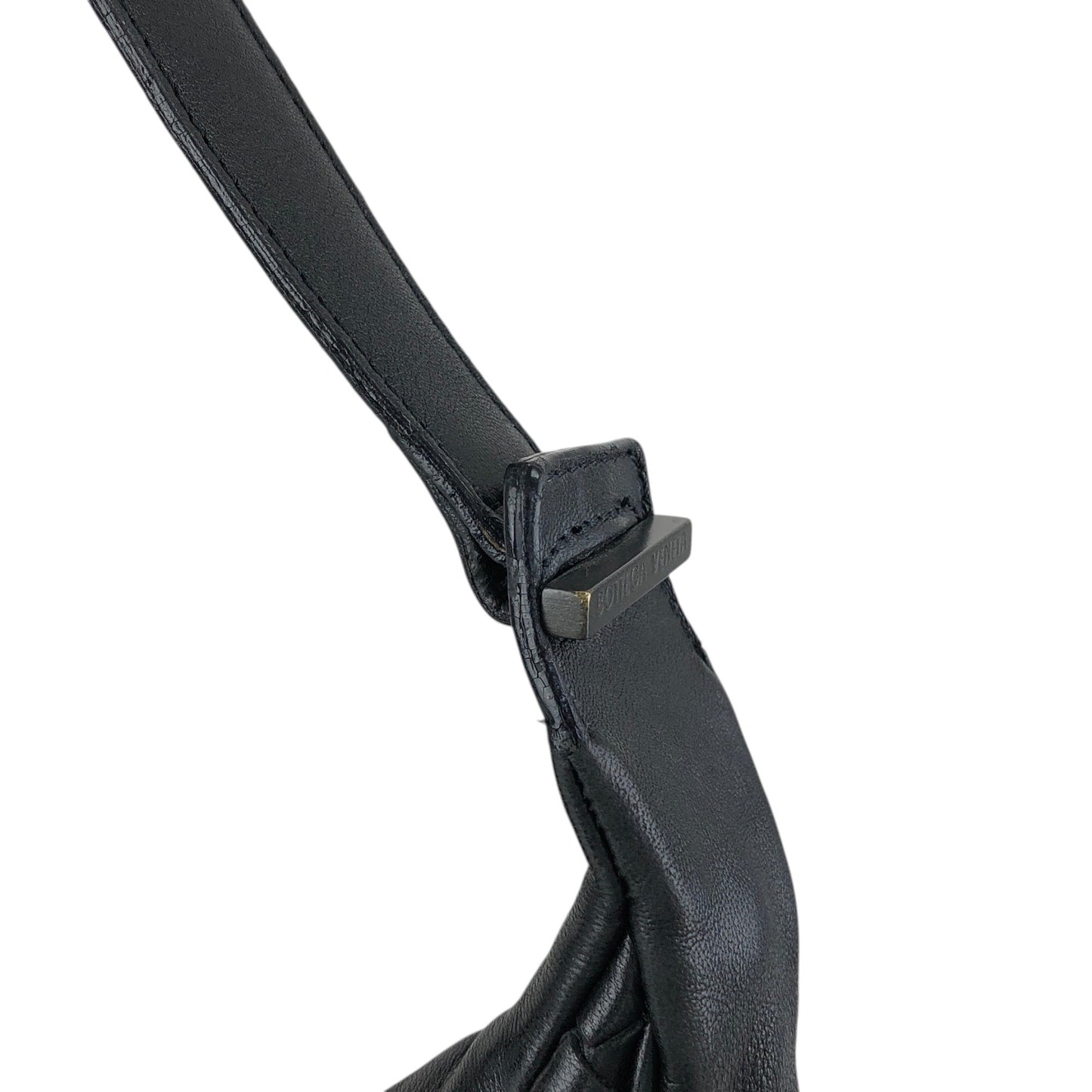 Bottega Veneta Intrecciato Handbag Hobobag Black 10500 105264NE Vintage xsmh56