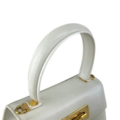 Salvatore Ferragamo Gancini Two-way Handbag Shoulder bag White Vintage wi32m8