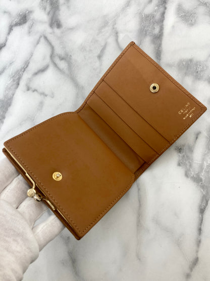 CELINE Macadam Blason 金屬扣折疊錢包 棕色 復古 8kr7tj 
