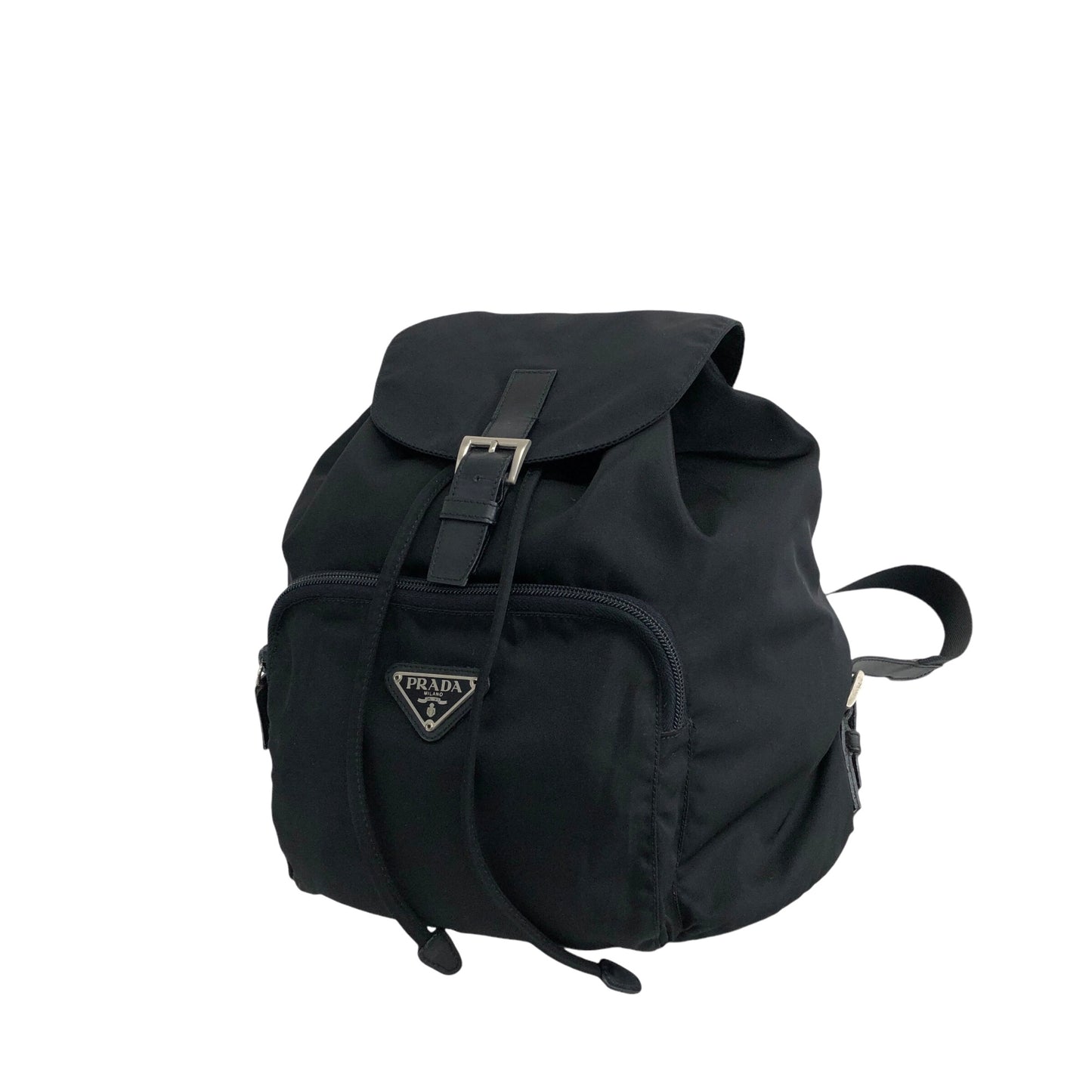 PRADA Triangle Logo Backpack Black Vintage mt3zax