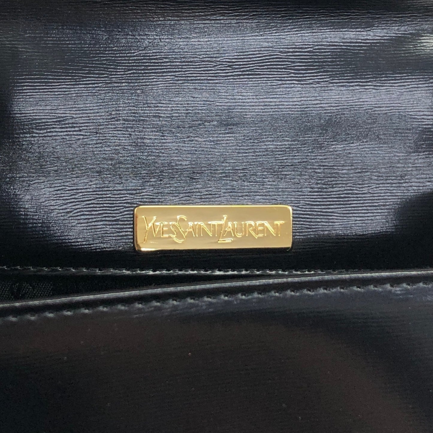 Yves Saint Laurent YSL Logo Charm Two-way Handbag Shoulder bag Black Vintage gmjhfk