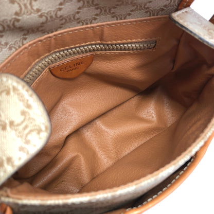 CELINE Macadam Blason Shoulder bag Beige Vintage xe5drh