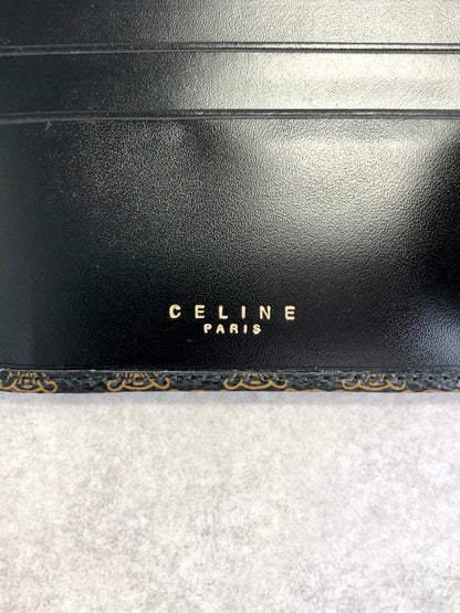 CELINE Macadam Folded Wallet Black Vintage khb5t3