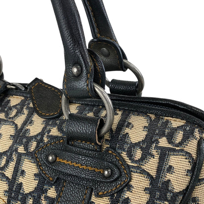 Christian Dior Trotter Small Boston bag Handbag Navy Vintage yrrvj3