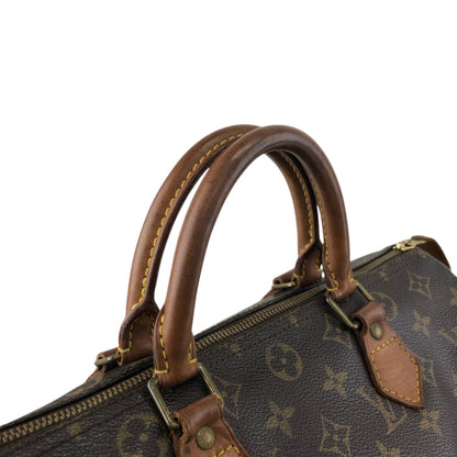 LOUIS VUITTON Monogram Handbag  Boston bag Brown Vintage 46eajv