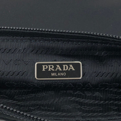 PRADA Tessuto Triangle Logo Handbag  Pouch Black Vintage wc2wgs