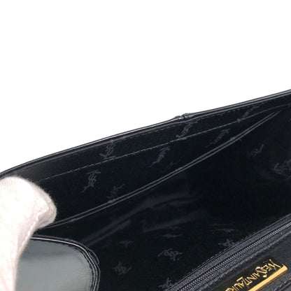 Yves Saint Laurent YSL Logo Top Handle Handbag Black Vintage m6kuvb