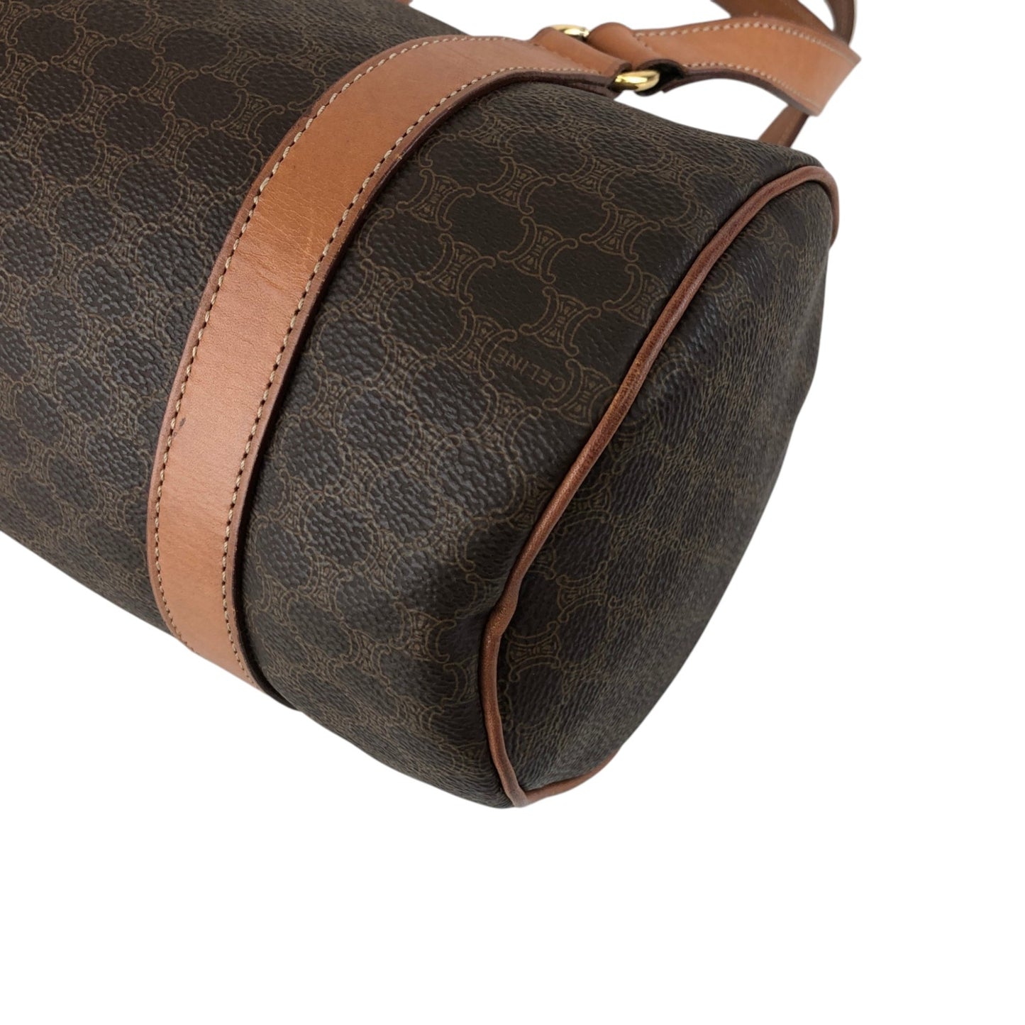 CELINE Macadam Blason Handbag Brown Vintage 3wk4bc