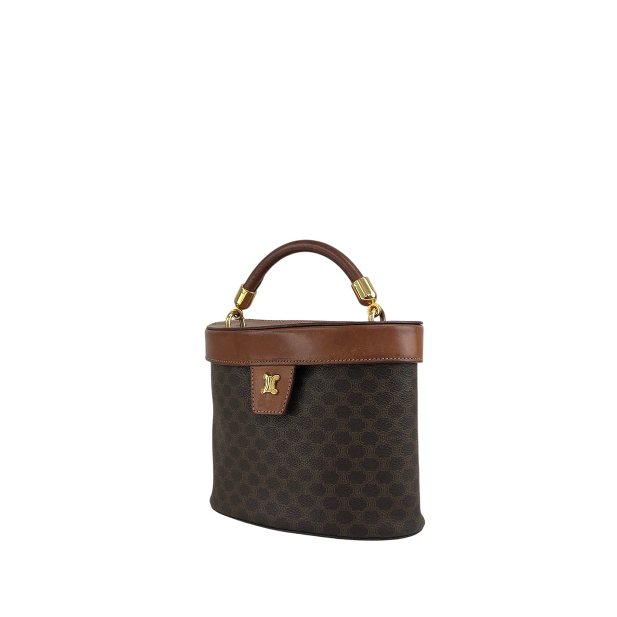CELINE Macadam Blason Two-way Vanity bag Shoulder bag Brown Vintage me53ak
